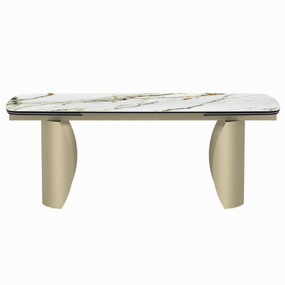 Cora - Dining Table - Ceramic Top & Golden Champange
