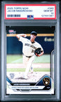 Graded 2025 Topps Now Jacob Misiorowski #349 Outduels Skenes with Career High 8Ks in Win Rookie RC Baseball Card PSA 10 Gem Mint