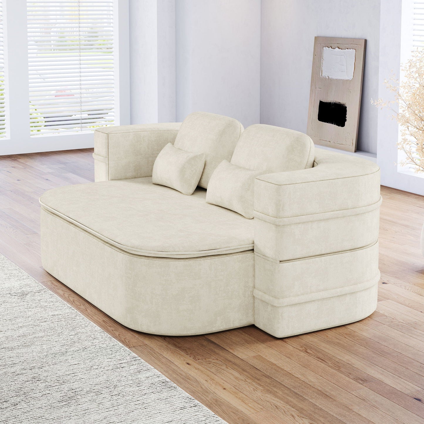 2 In 1 Foldable Sofa Bed With Multi Functional Blanket, Floor Lounge Sofa