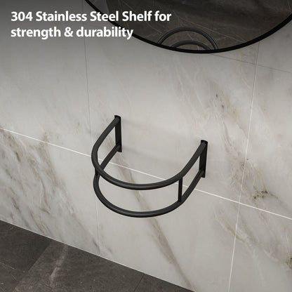 Wall Mounted Bathroom Sink With Towel Bar And Faucet - White / Black