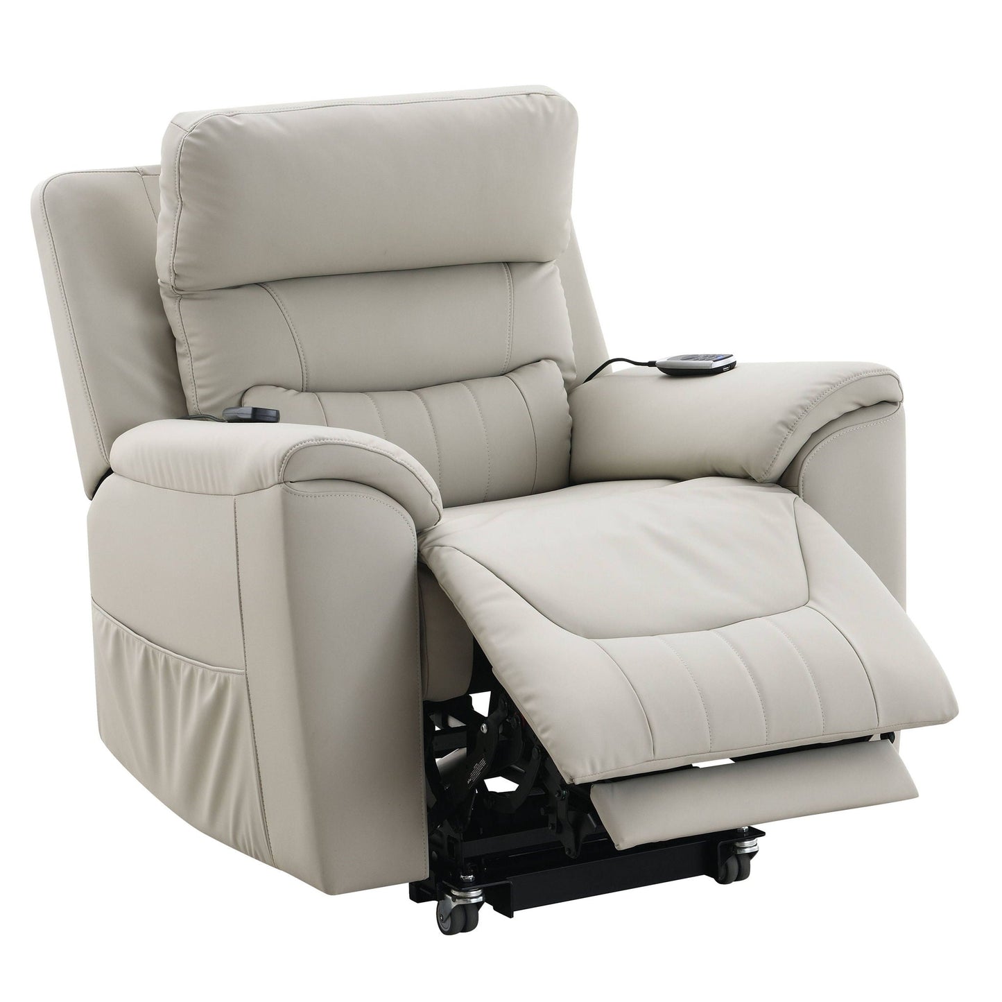 Marsha - Power Recliner With Lift & Massage - Light Gray