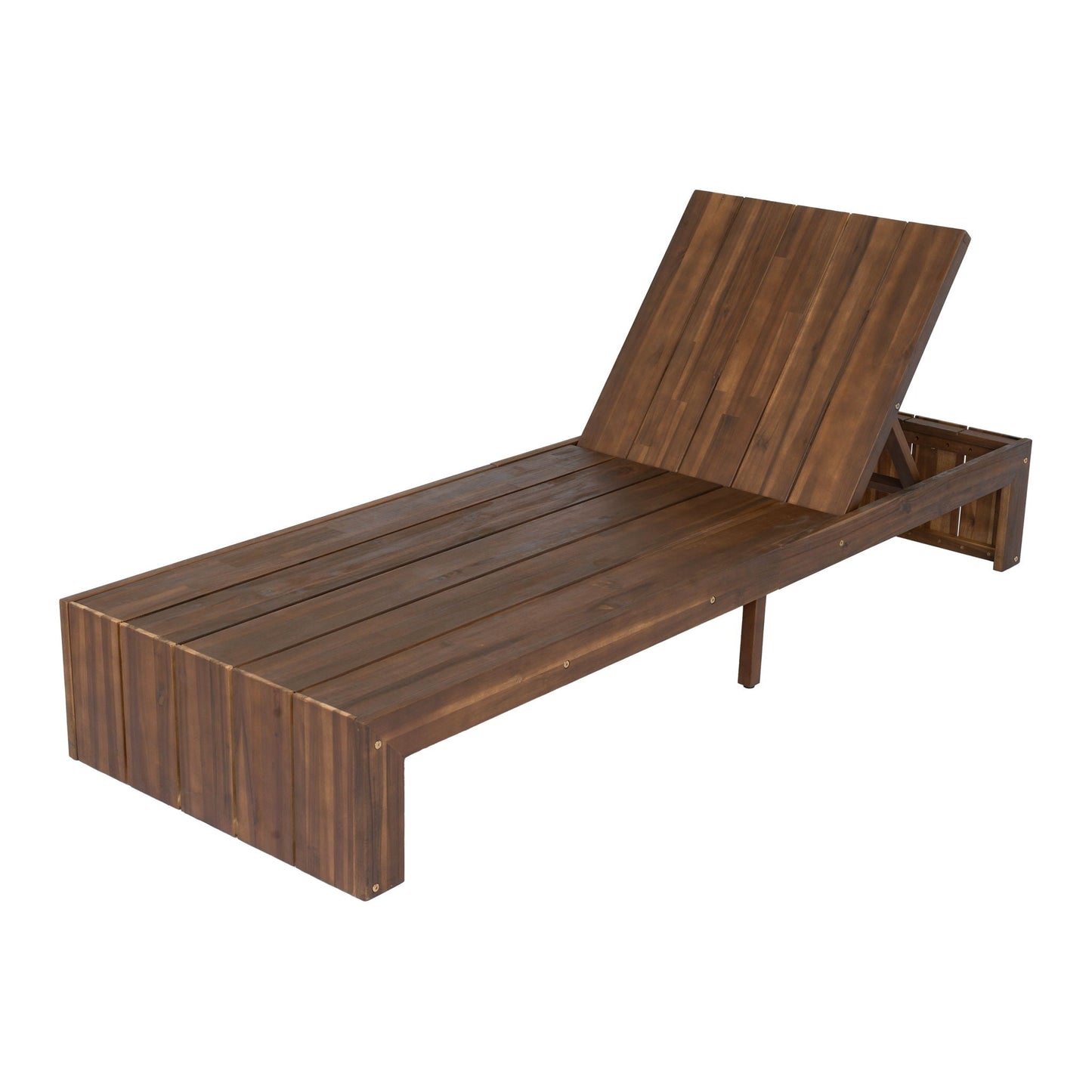 Adjustable Outdoor Chaise Lounge Patio Recliner With Removable Cushion