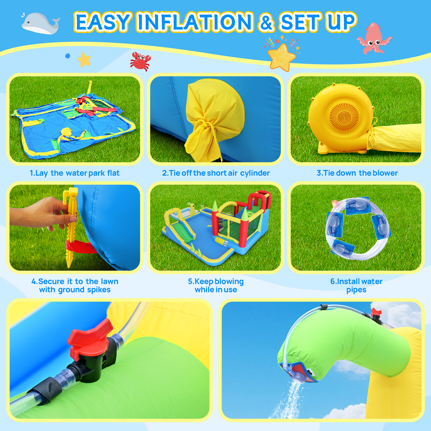 11-in-1 Inflatable Slide Water Park for Kids
