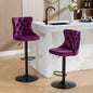 Swivel Barstools Adjusatble Seat Height, Modern Upholstered Bar Stools With Backs Comfortable Tufted For Home Pub And Kitchen Island (Set of 2)