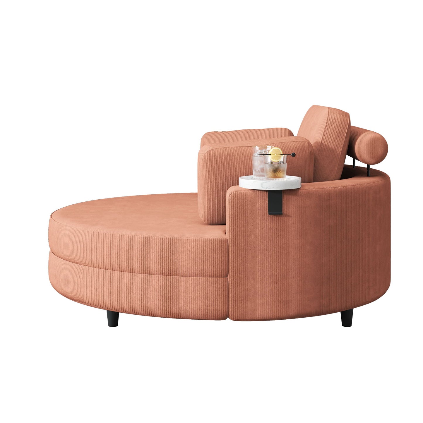 Sofa With Two Throw Pillows And A Waist Pillow With An Extra Tray For Comfortable Seating In Small Apartment Bedrooms