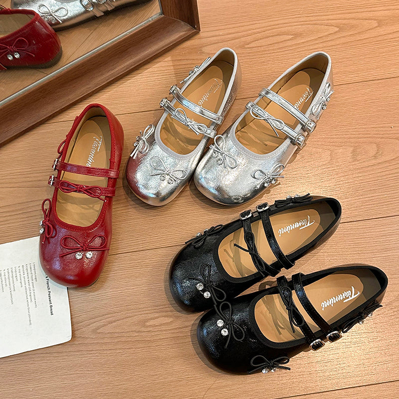 Korean Ballet Flats For Women 2026 New Spring Summer Comfortable Office-Ready Versatile Double Buckle Mary Jane Shoes