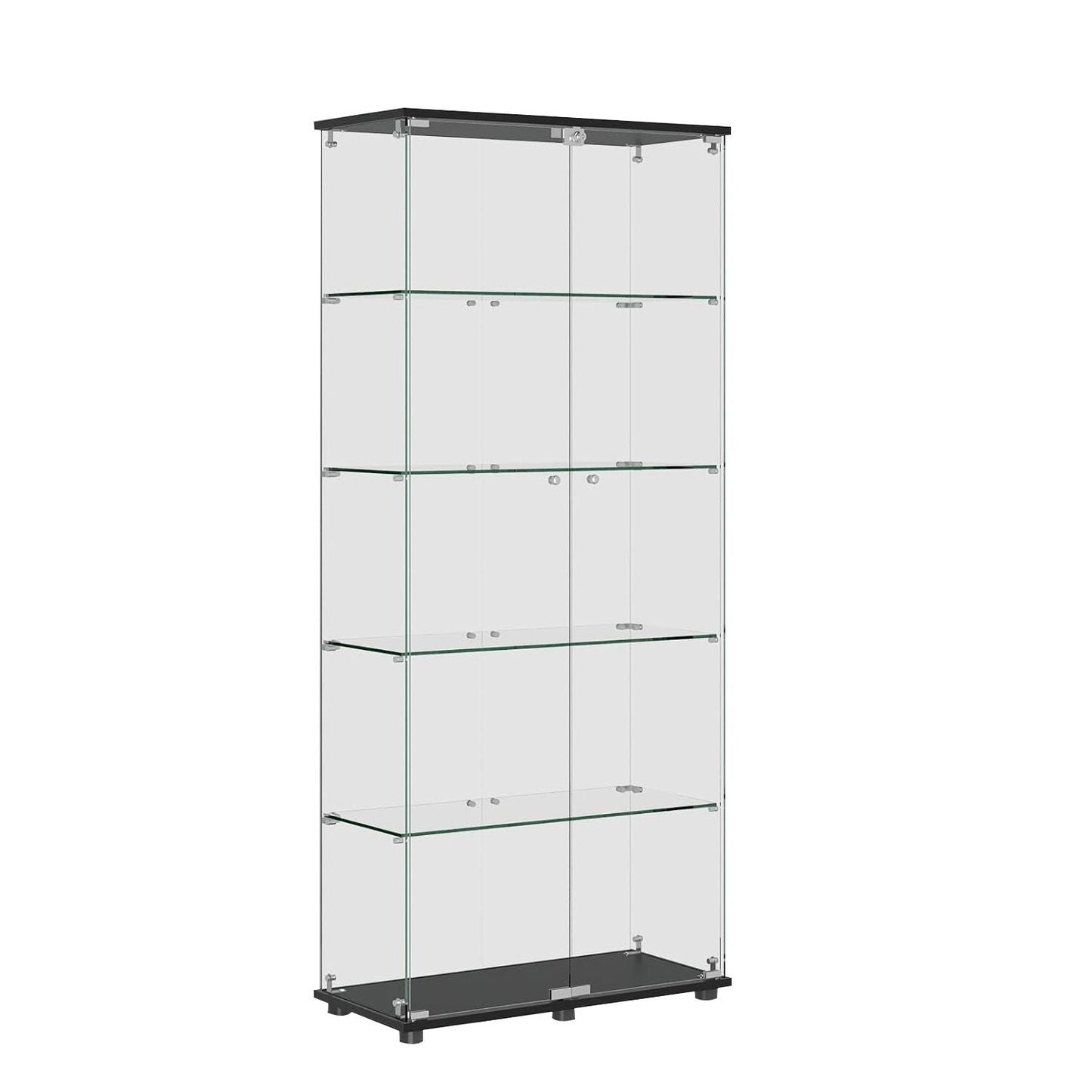 Display Cabinet With Shelf Double Doors And Lock