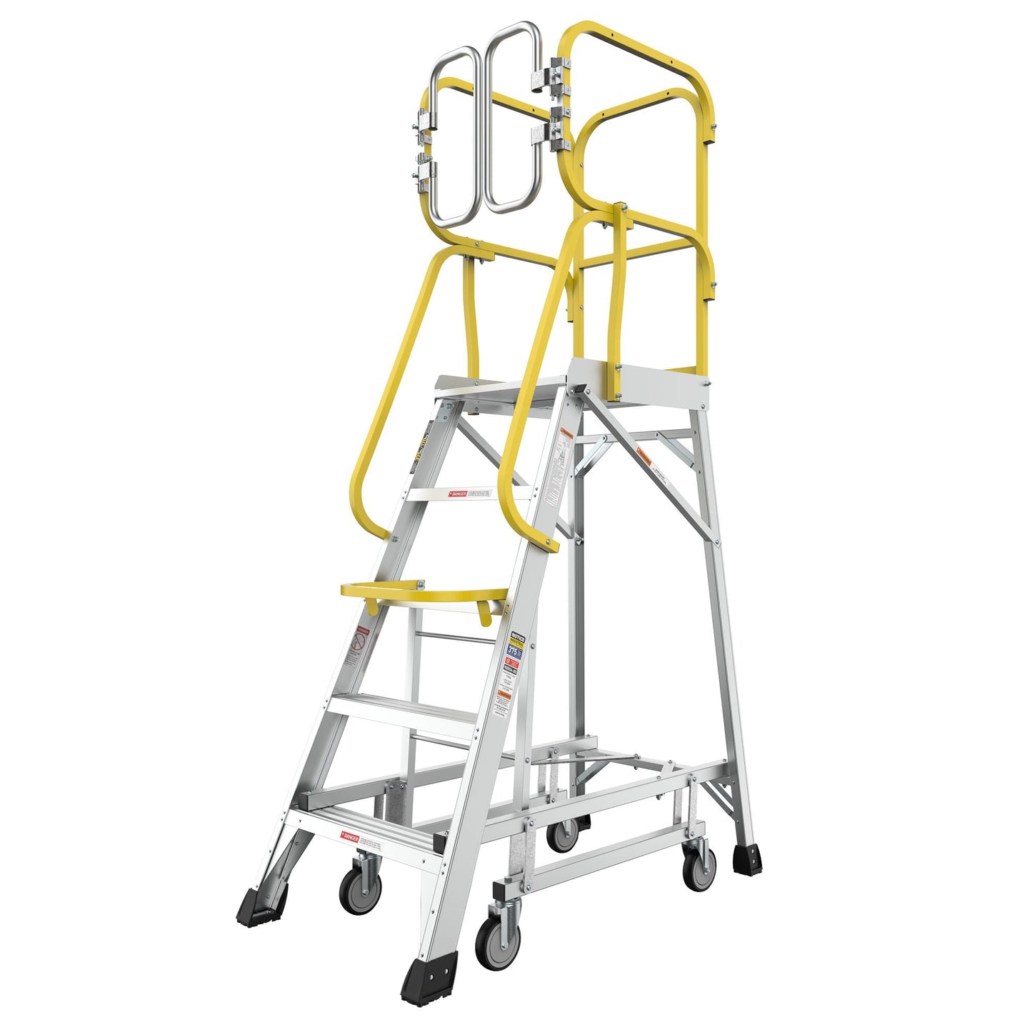 Heavy Duty Aluminum Rolling Platform Ladder with Steps