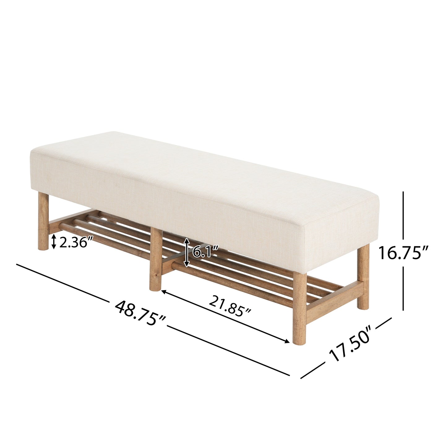 Rectangular Upholstered Storage Bench