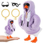 7inch Desk Goose Outfits, Desktop Goose Clothes With 1 Sunglasses & 1 Necklaces, Plush Hoodie Set For Magnetic Goose Statue