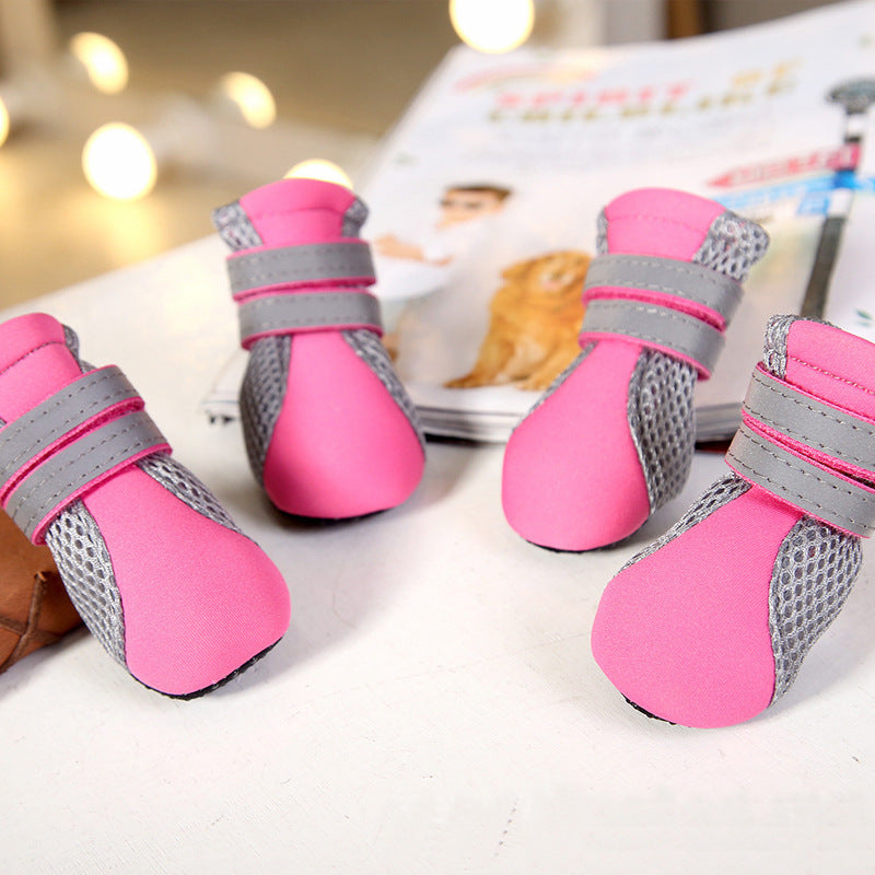 FLIPSTYLEZ LLC. Teddy Shoes Pink Waterproof Dog Booties | Protective Pet Footwear for Small Dogs