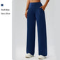 Tummy-control Bare-feel High-waist Yoga Pants Outdoor Straight-leg Trousers