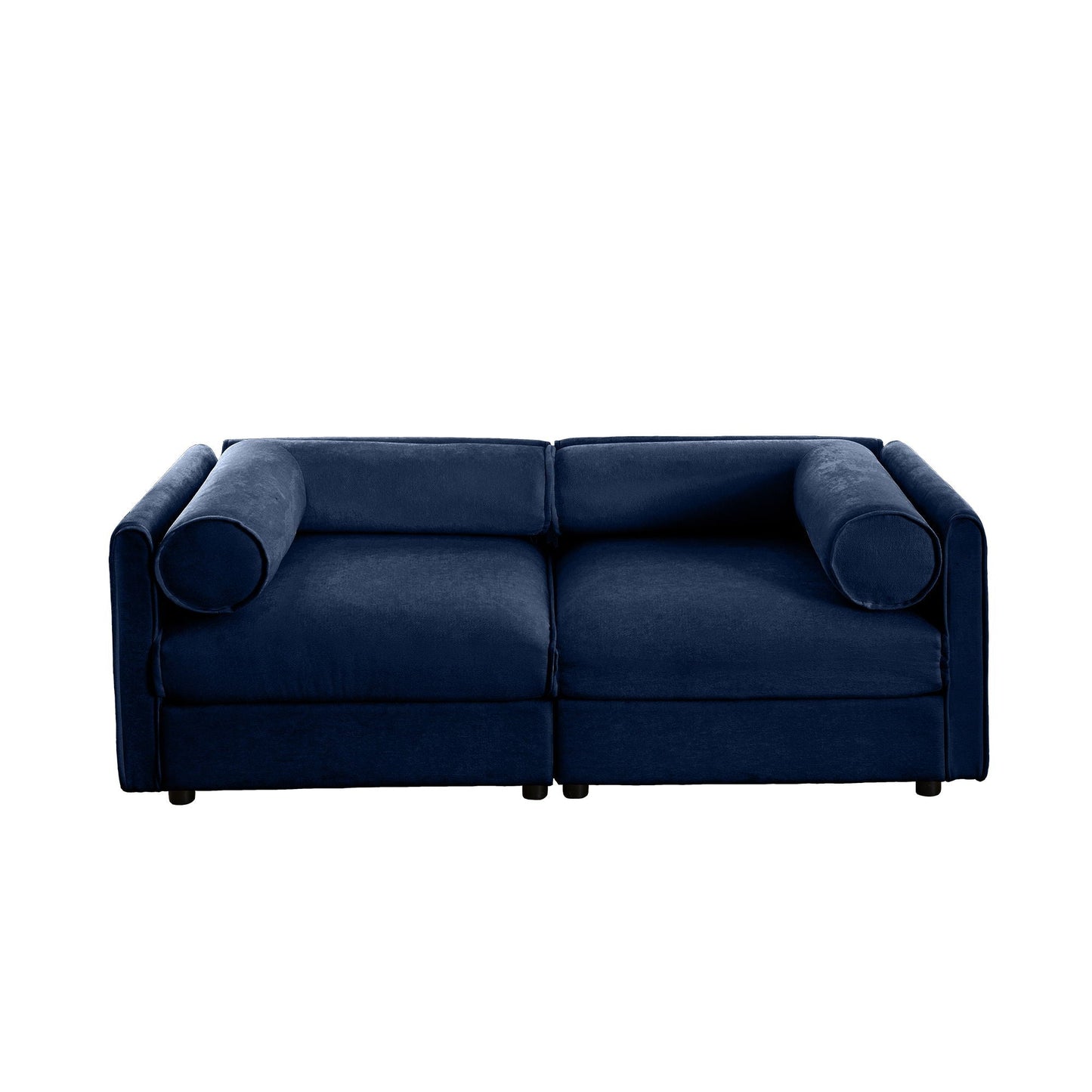 Stylish Sofa With Storage Seat And Cylindrical Backrest