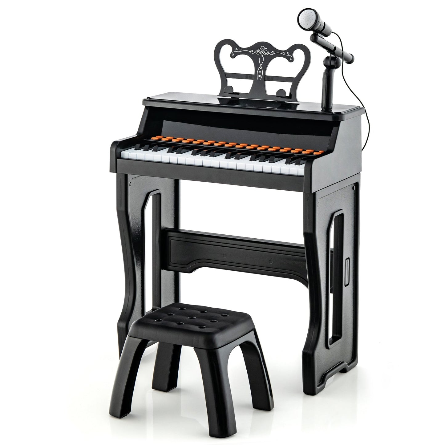 37 Keys Music Piano with Microphone Kids Piano Keyboard with Detachable Music Stand