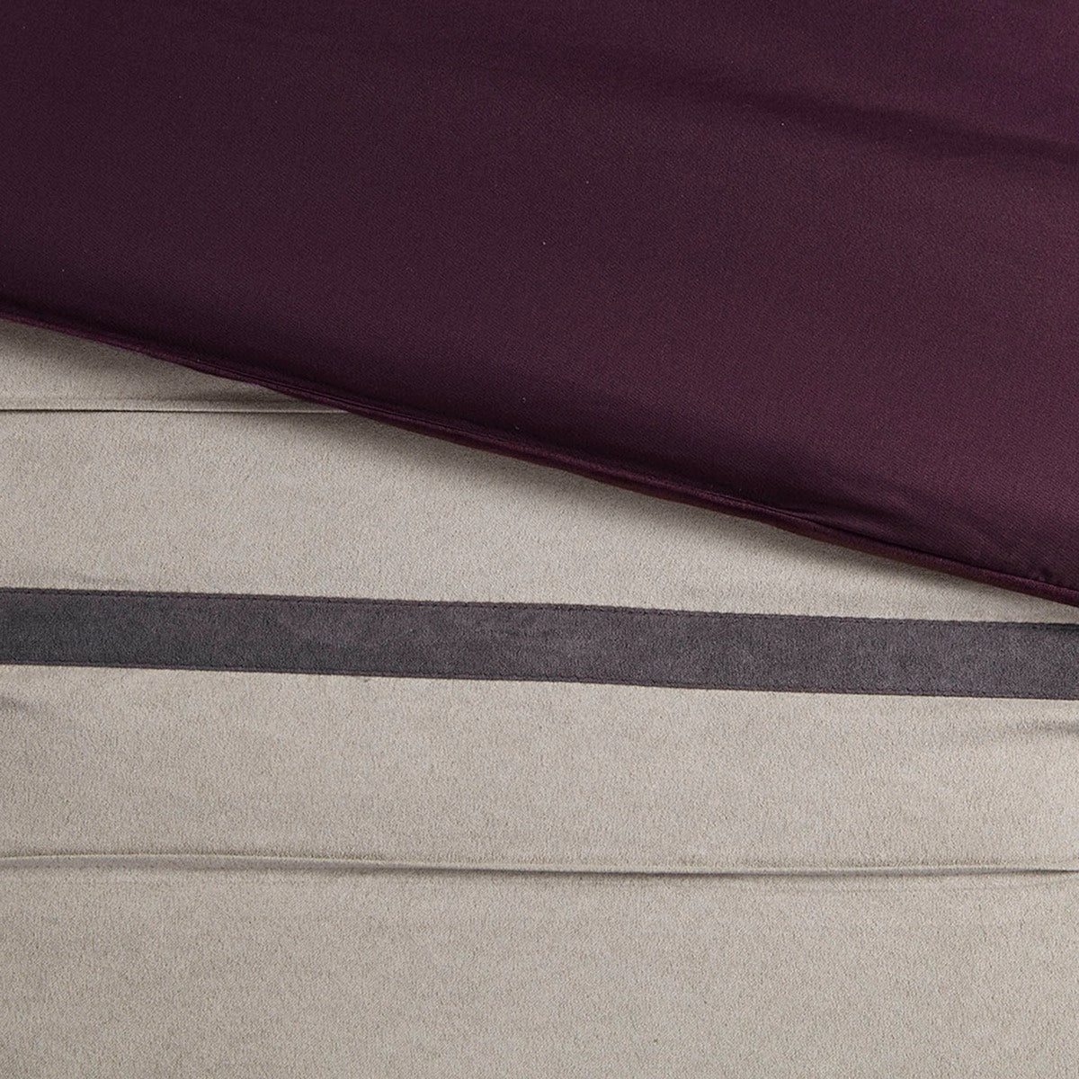 7 Piece Faux Suede Comforter Set Purple Queen