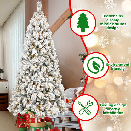 4FT Flocked Christmas Tree with 150 Warm White LED Lights