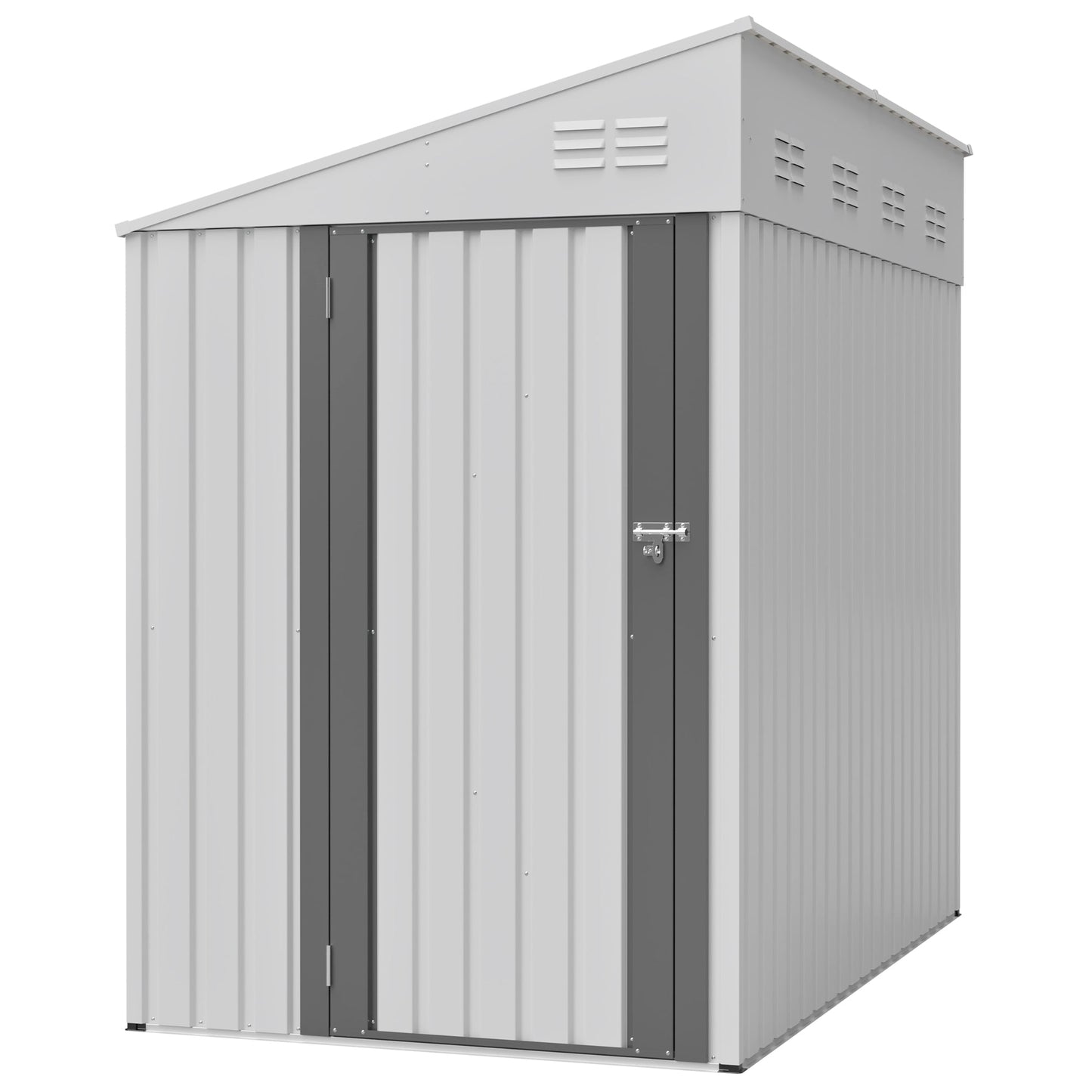 White 4' x 7' Lean-To Storage Shed