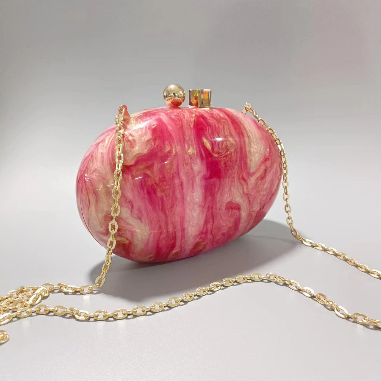 Womens Oval Pearlescent Fashion Shoulder Bag