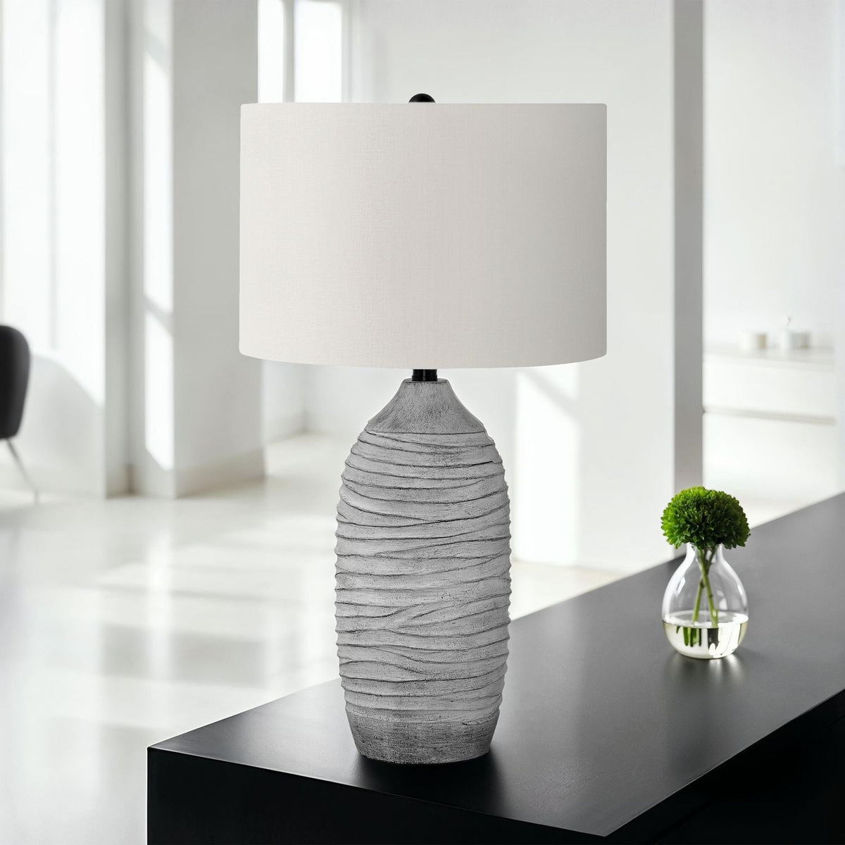 Lighting, Table Lamp, Resin, Modern - Gray / Cream