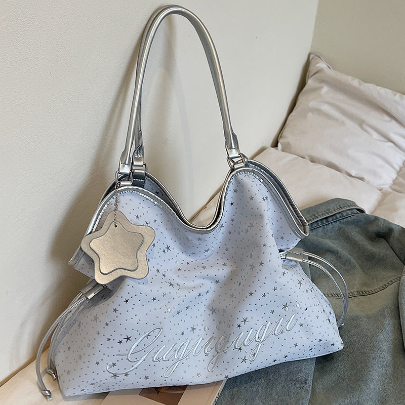 Star-print Tote Bag Womens Large-capacity Handbag