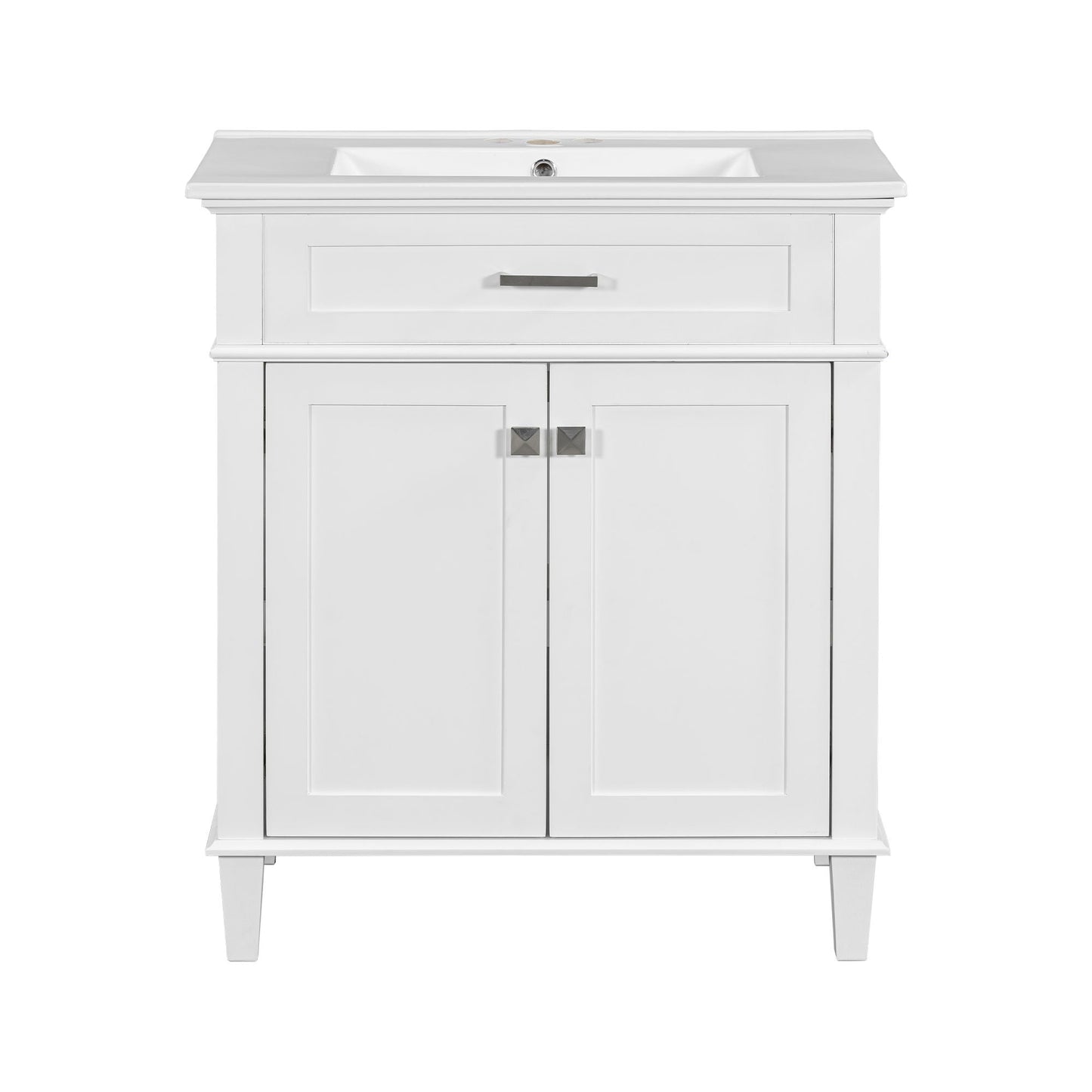 Bathroom Vanity With Ceramic Basin, Soft Close Door And Adjustable Shelves