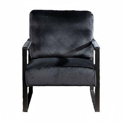 Classic Mid Century Modern Accent Chair With Durable Square Metal Frame, Armchair