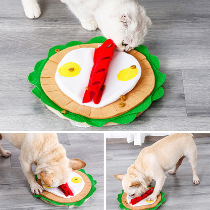 Pet Dog Snuffle Mat Pet Sniffing Training Toy Thin Burrito Design Blanket Fleece Pads Dog Mat Relieve Stress Dog Play Puzzle Toy
