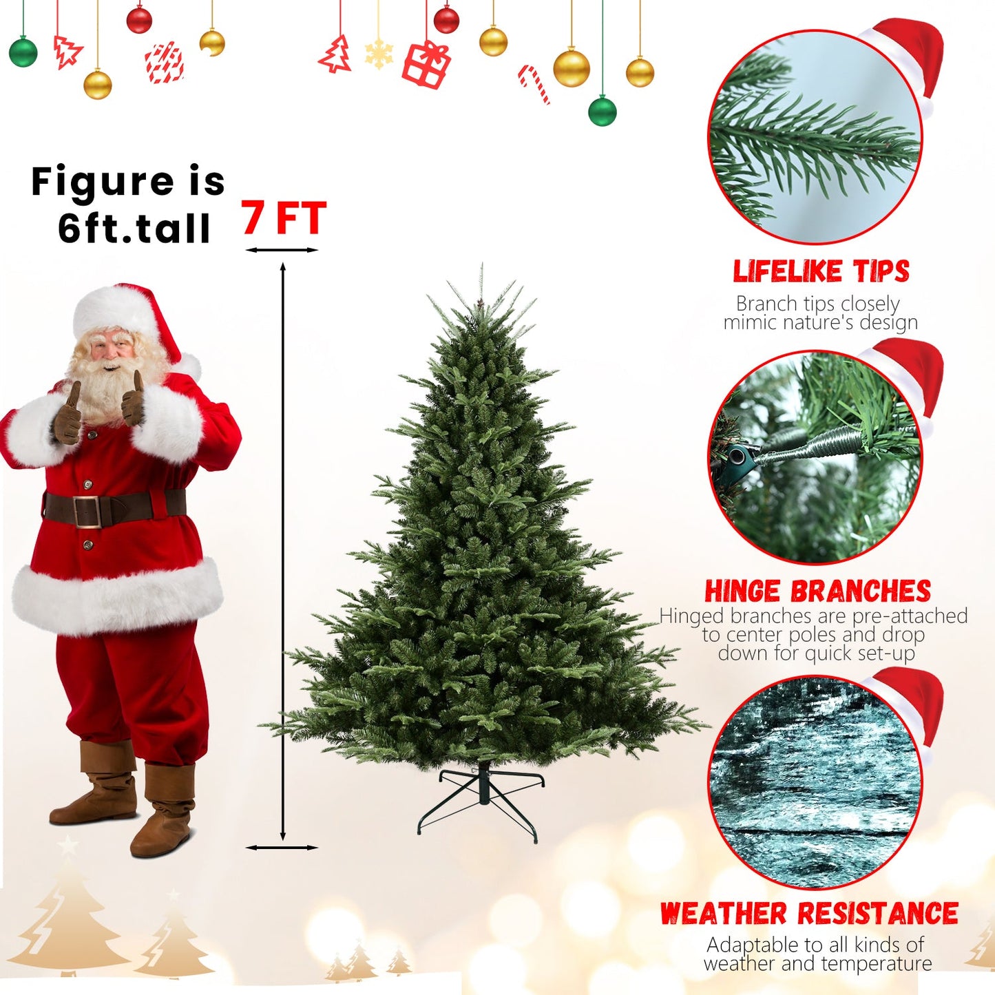 Full-Shaped 5FT Christmas Tree with 1129 Tips
