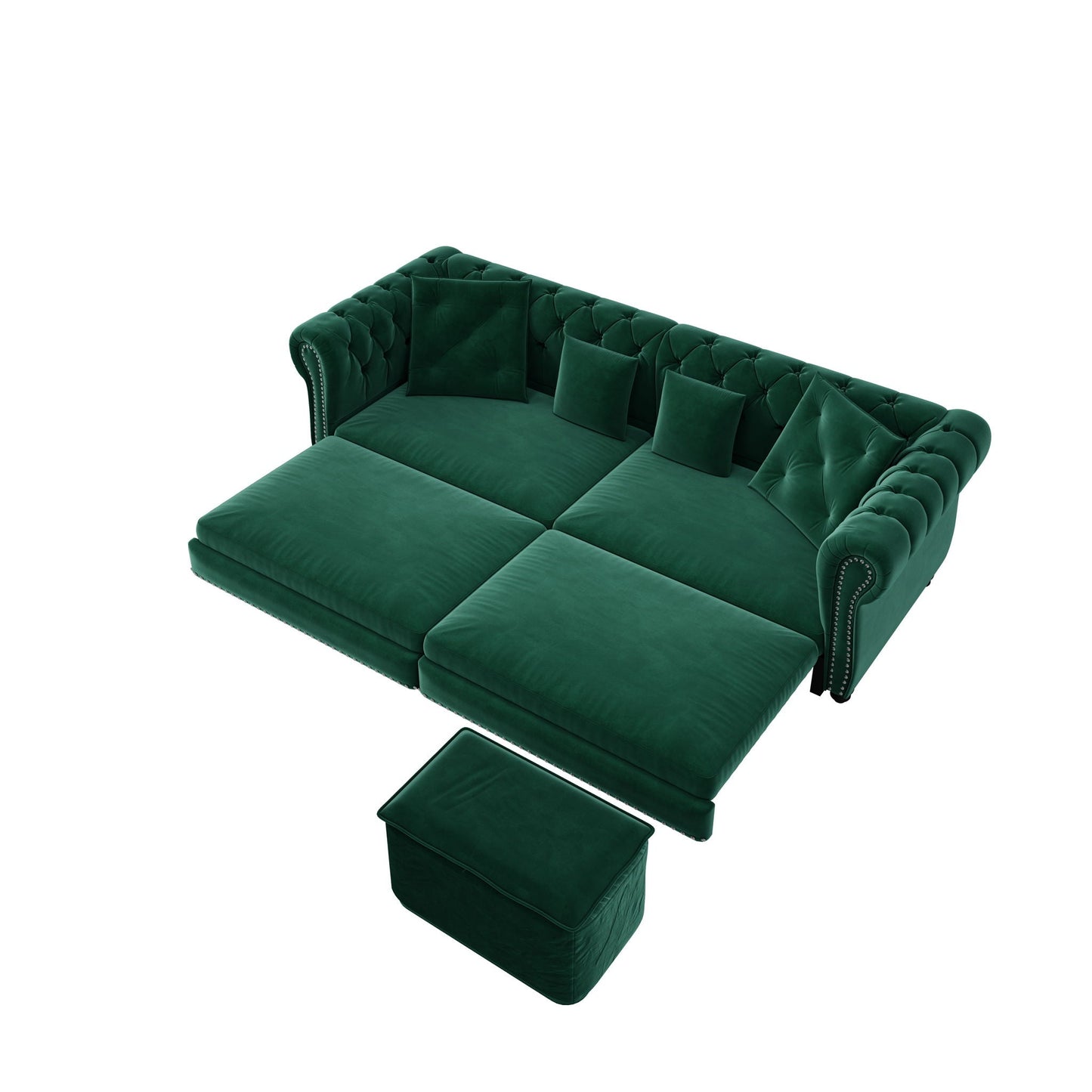 3 In 1 Pull Out Convertible Sleeper Sofa Bed, King Size, Chaise Lounge