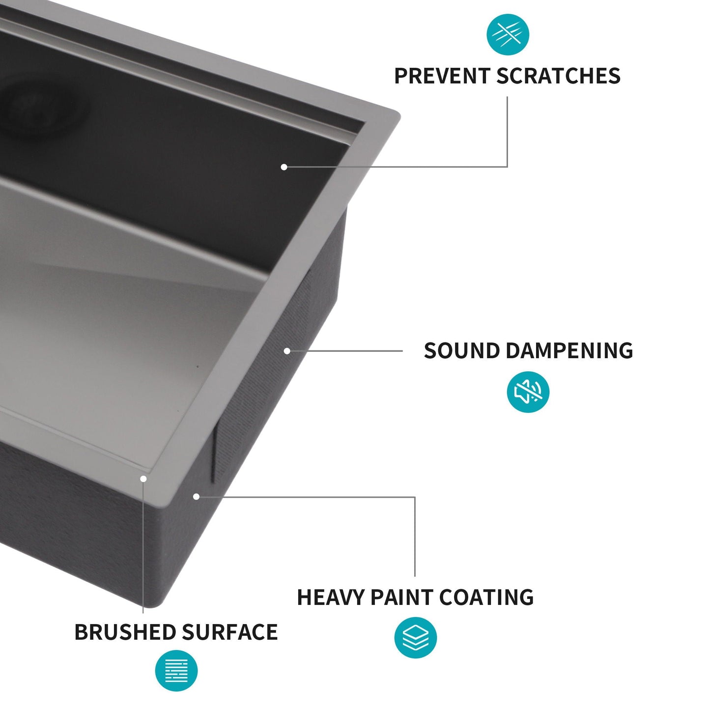 Workstation Kitchen Sink, Single Bowl Undermount