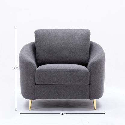Yuina Linen Chair - Gray