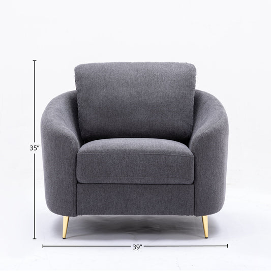 Yuina Linen Chair - Gray