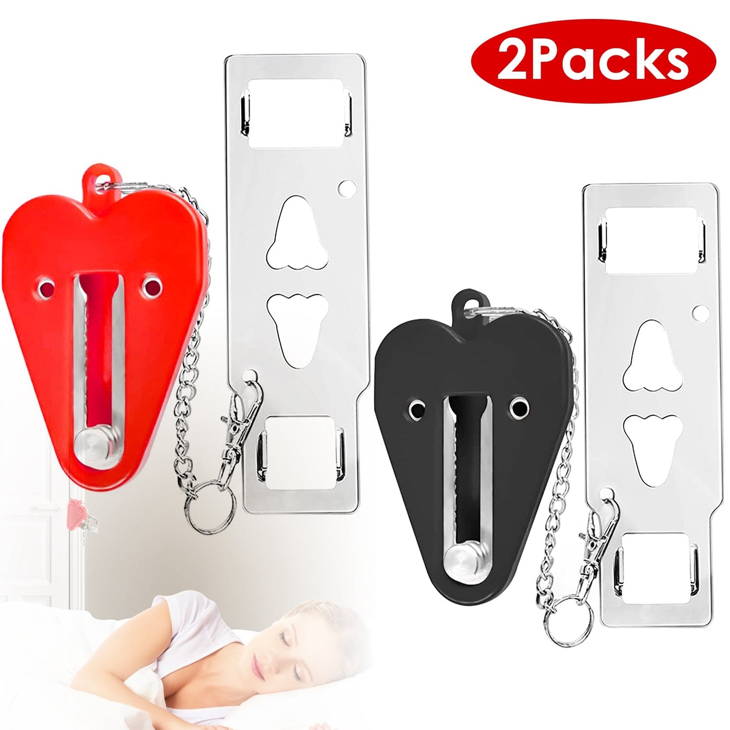 2Pcs Portable Travel Door Lock Home Hotel Apartment Security Lock Anti Theft Security Tool Door Safety Latch Lock