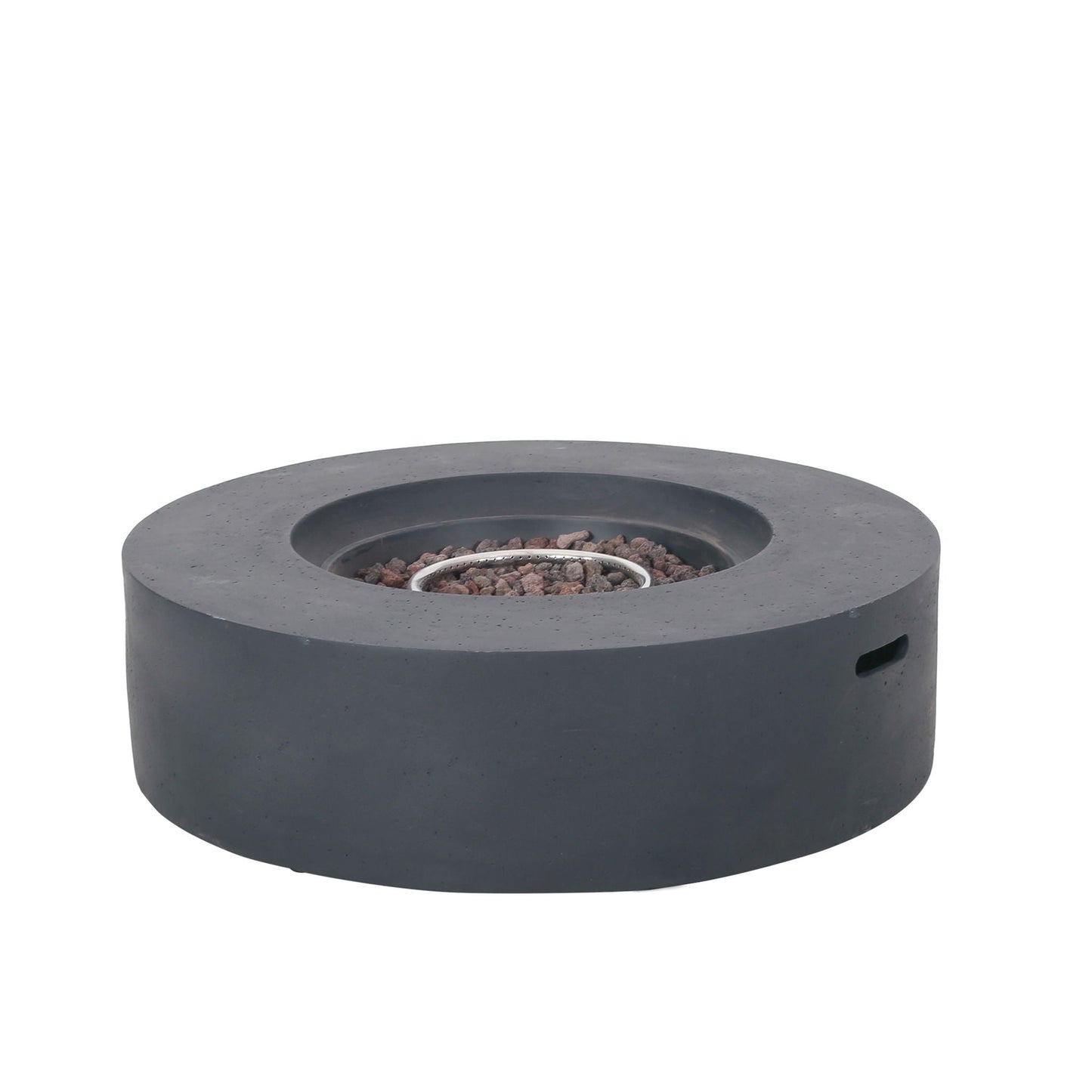 Modern Lightweight Concrete Outdoor Circular Fire Pit 50,000 BTU