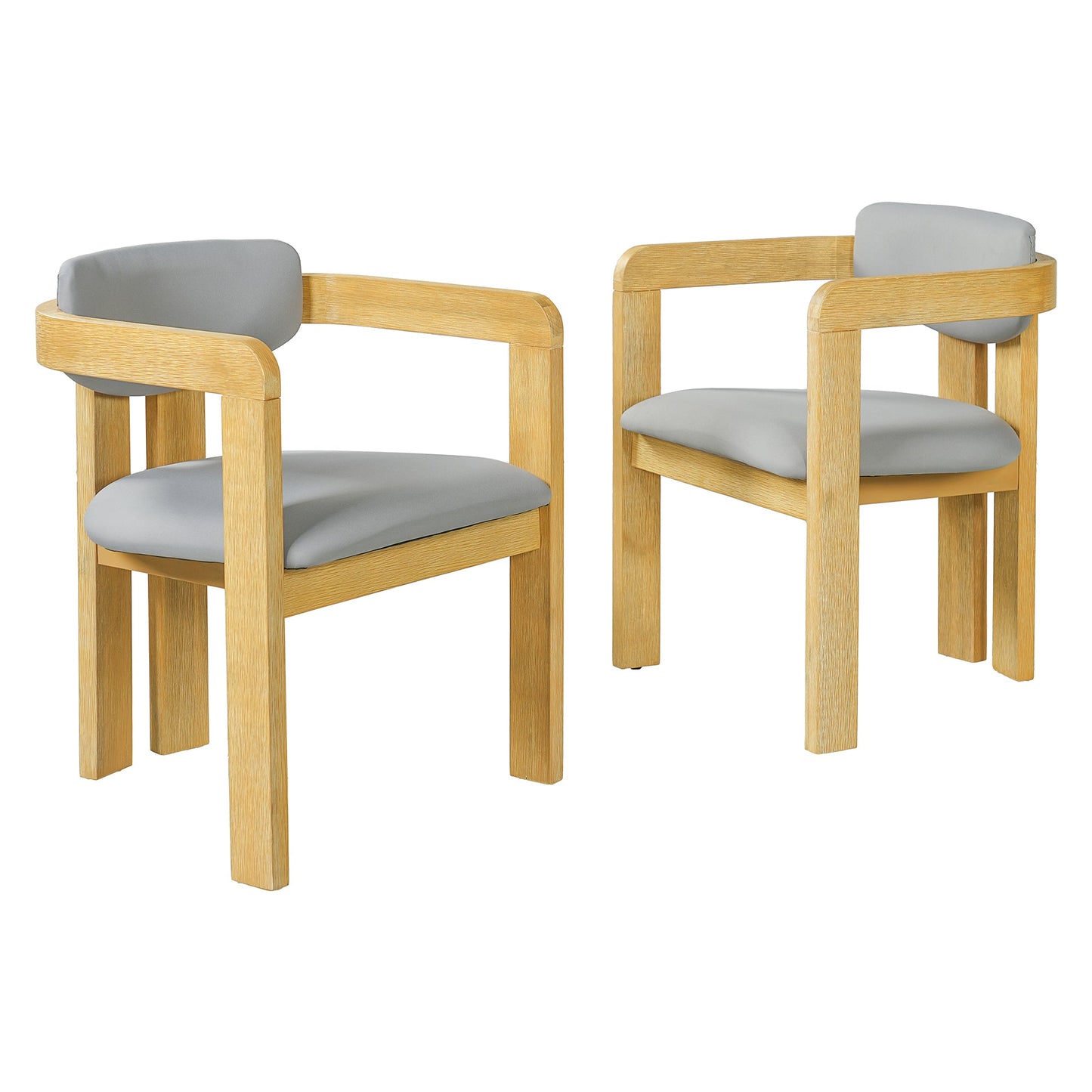 Set of 2 Outdoor Acacia Wood Dining Chairs with Cushions
