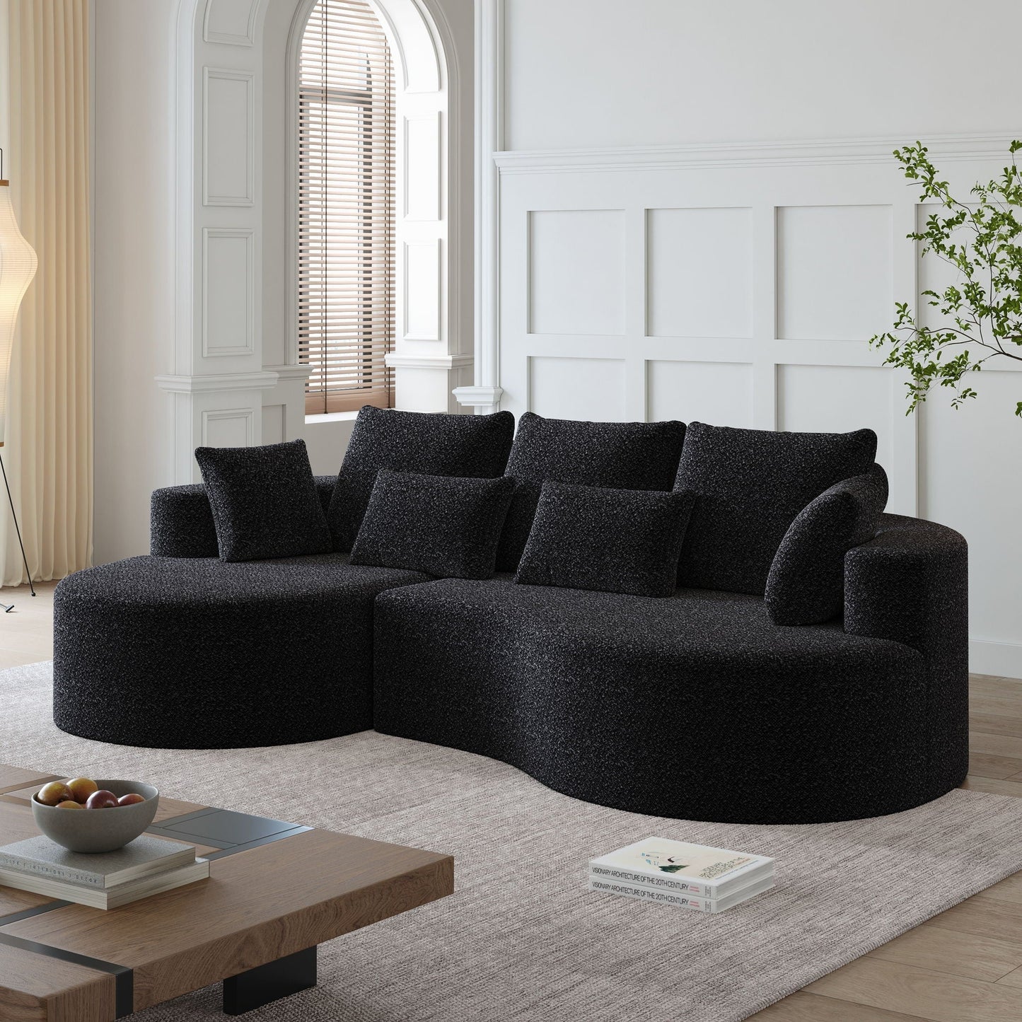 Curved Oversized Sectional Sofa With Extra Deep Seat