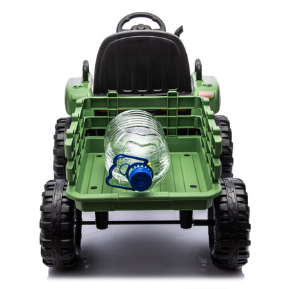 Ride On Tractor With Trailer - 24V Battery Powered Electric Tractor Toy