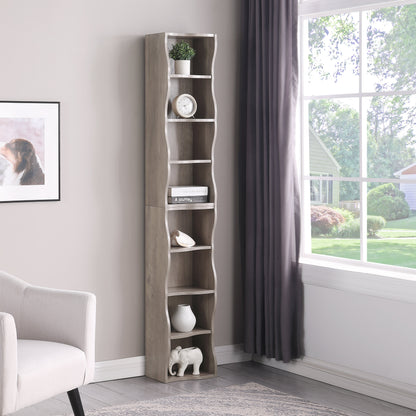 8-Layer Adjustable Shelf Ultra-Thin Bookshelf