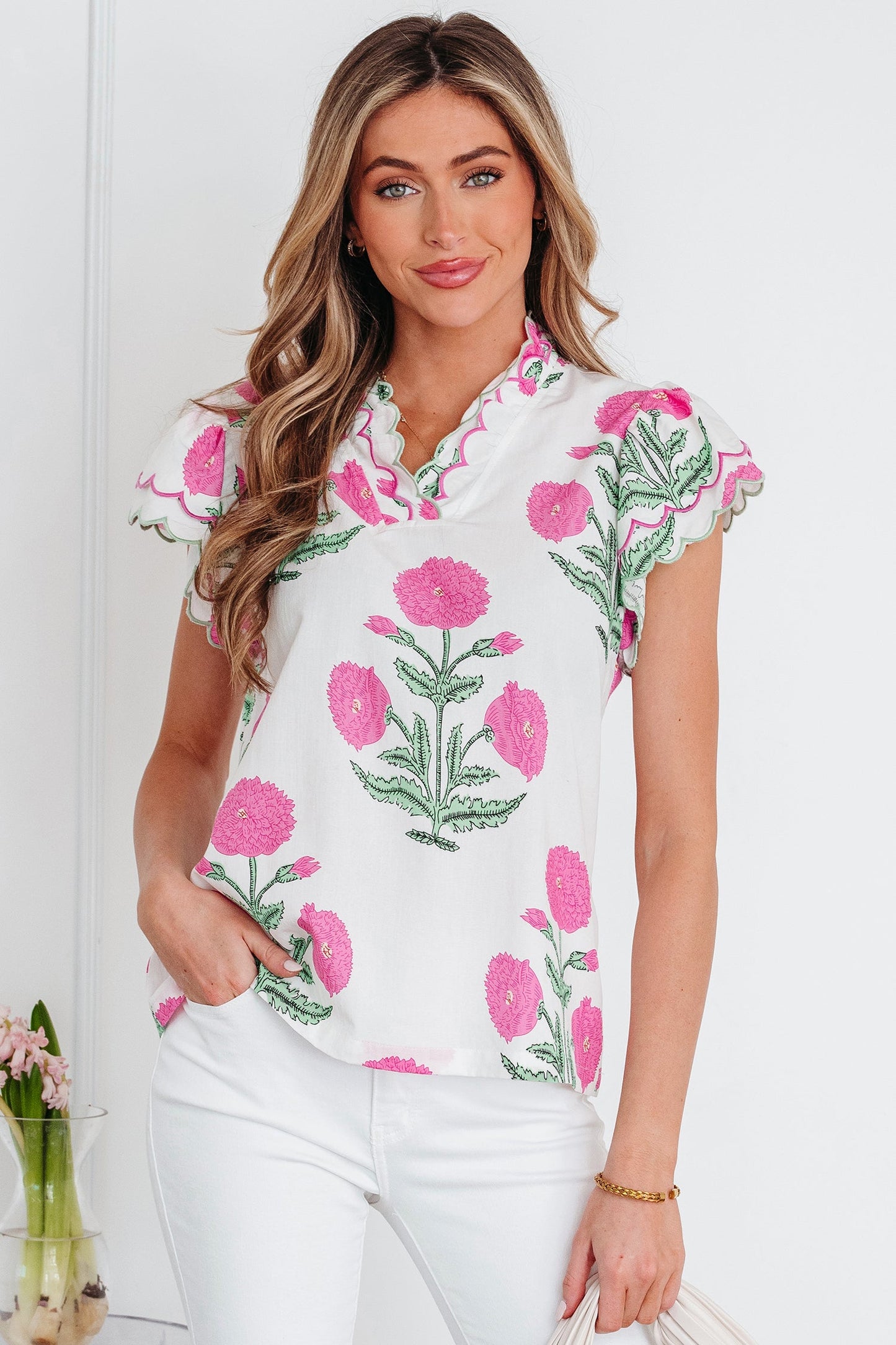 Mariah Detail Short Sleeve Blouse