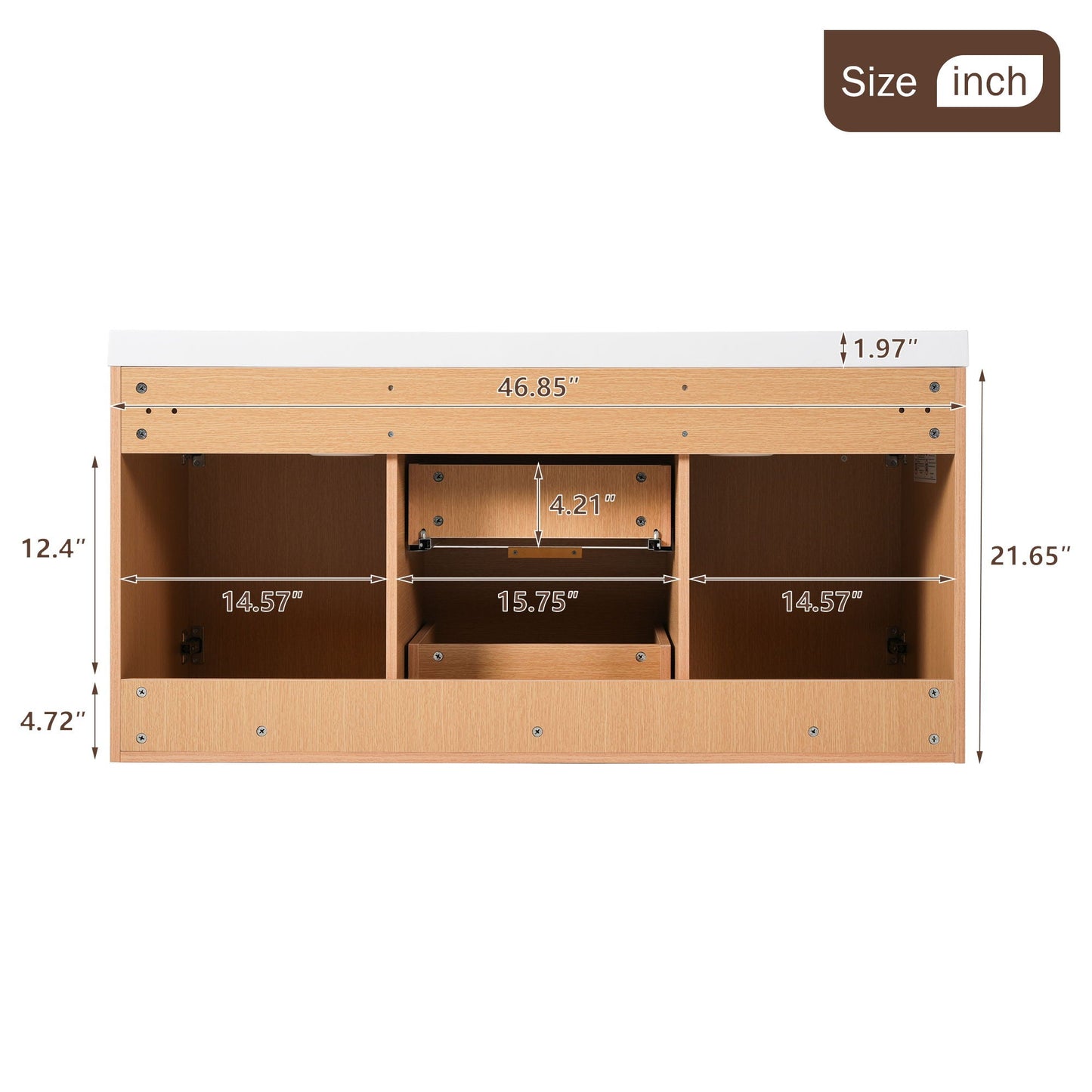 Modern Wall Mounted Bathroom Vanity, Soft Close Doors
