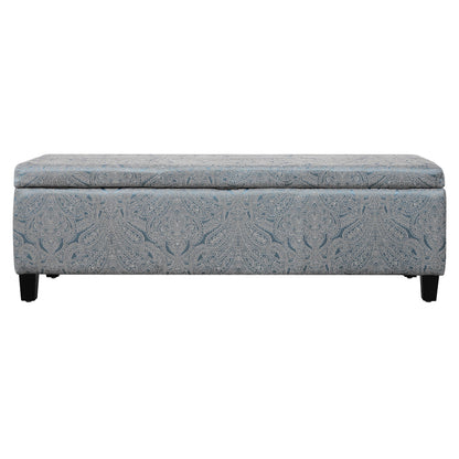 Indoor Jacquard Storage Ottoman Bench