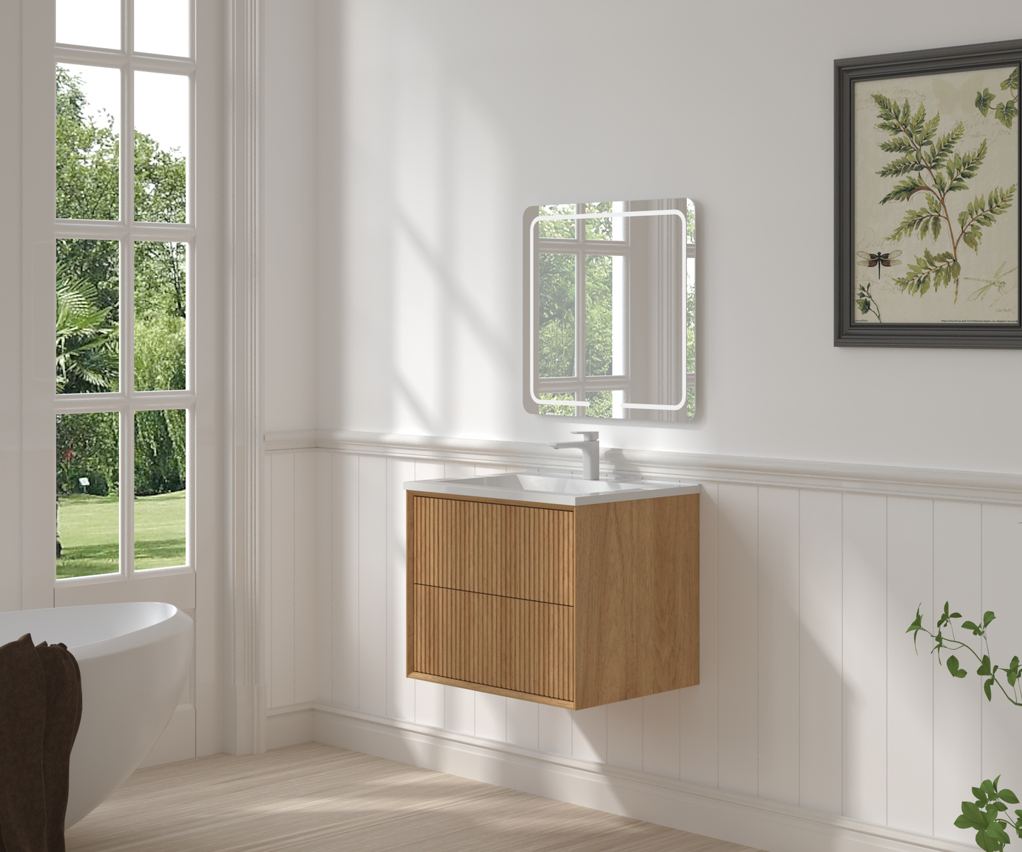 24" Floating Bathroom Vanity Set