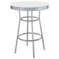 Retro Round 30-inch 1950's Bistro Pub Height Bar Table White