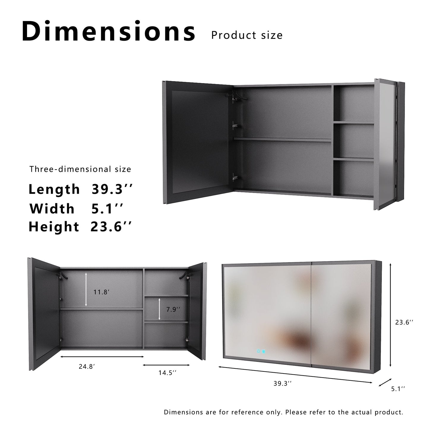 LED Bathroom Medicine Cabinet with Single-Color