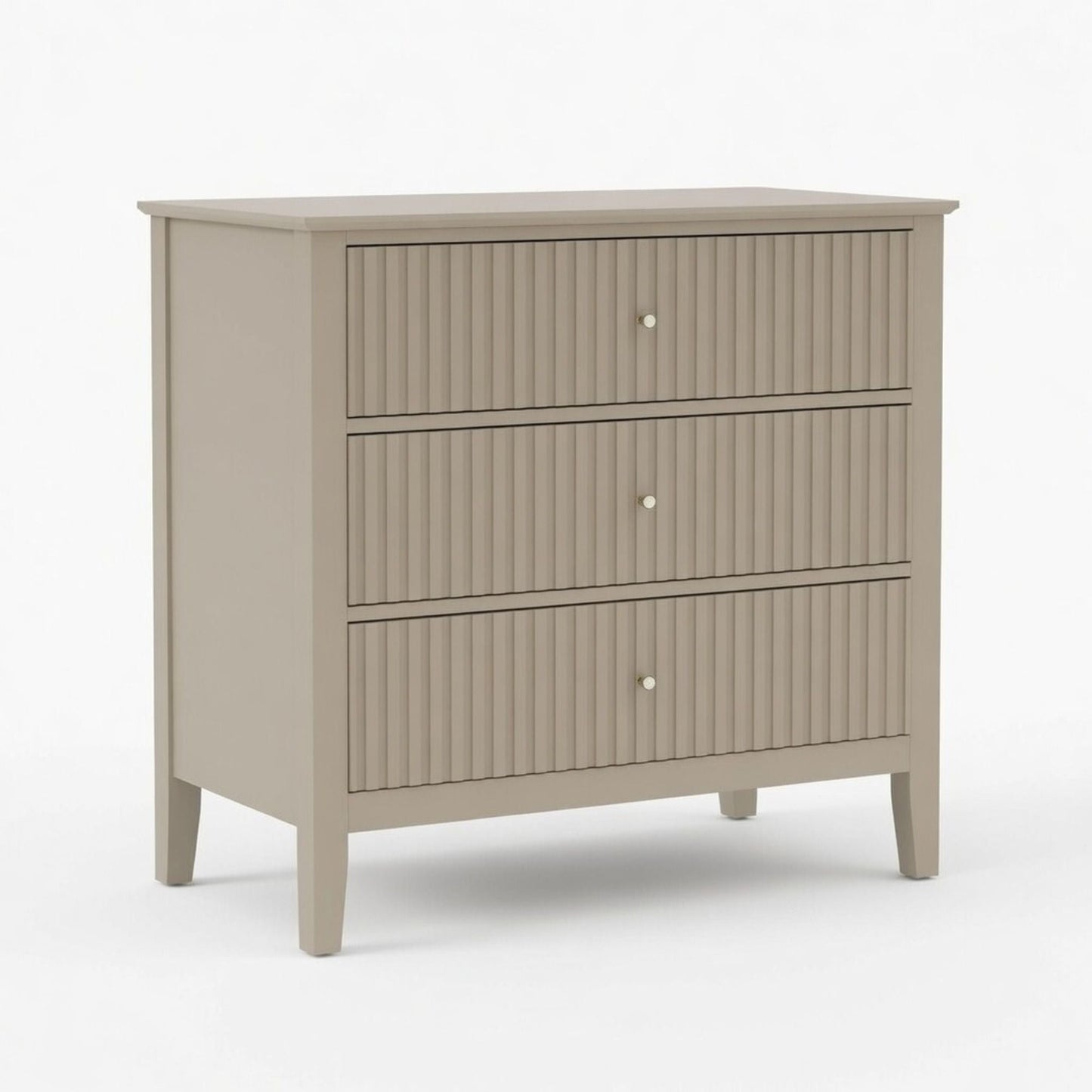 Fluted 3 Drawer Nightstand With Soft Close Slides