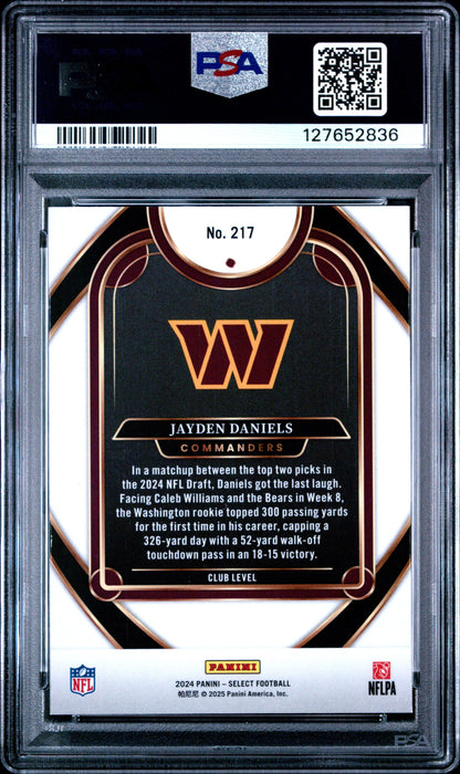 Graded 2024 Panini Select Jayden Daniels #217 Rookie RC Football Card PSA 8 Near Mint