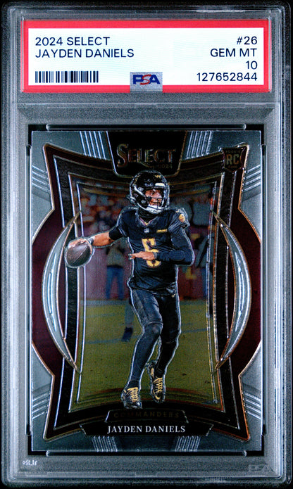 Graded 2024 Panini Select Jayden Daniels #26 Rookie RC Football Card PSA 10 Gem Mint