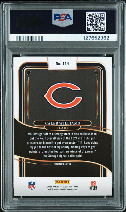 Graded 2024 Panini Select Caleb Williams #114 Rookie RC Football Card PSA 8 Near Mint
