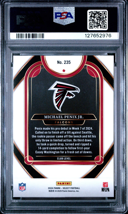 Graded 2024 Panini Select Michael Penix Jr. #235 Rookie RC Football Card PSA 9 Mint
