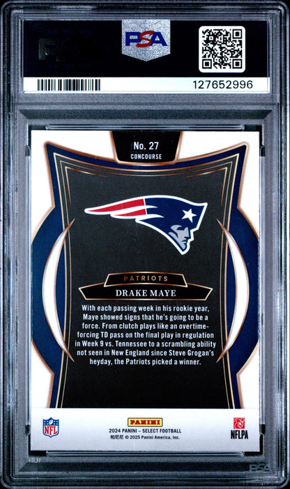 Graded 2024 Panini Select Drake Maye #27 Rookie RC Football Card PSA 5 Excellent